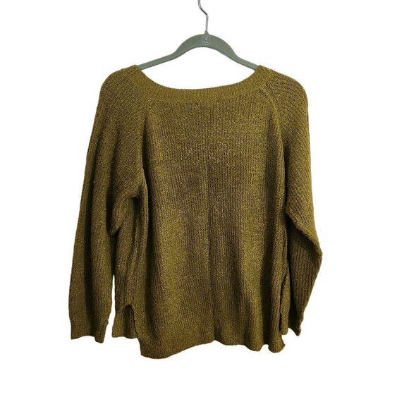 Mine V Neck Spring Green Chenille Sweater Size L - Picture 2 of 4
